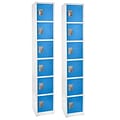 AdirOffice 72 6-Tier Key Lock Blue Steel Storage Locker, 2/Pack (629-206-BLU-2PK)