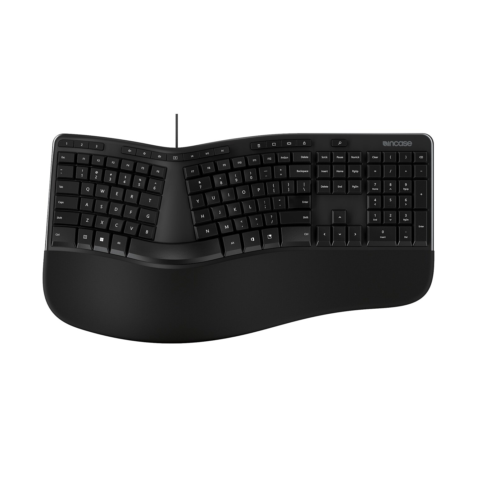 Incase Designed by Microsoft Wired Ergonomic Keyboard, Black (LXM-00001)