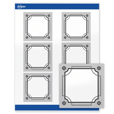 Avery Square Multipurpose Labels, 3 x 3, White, 60/Pack (19479370610)