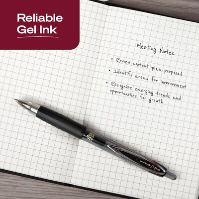 uniball 207 RT Retractable Gel Pens, Micro Point, 0.5mm, Black Ink, 4/Pack (61270)