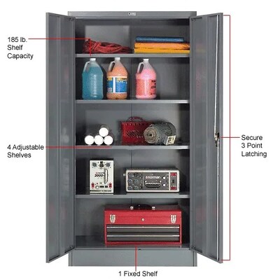 Global Industrial Steel Storage Cabinet, 36"W x 18"D x 72"H, Gray (237635GY)