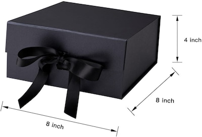 JAM Paper Collapsible Gift Boxes, Black (LA-8X8-BX-BK)