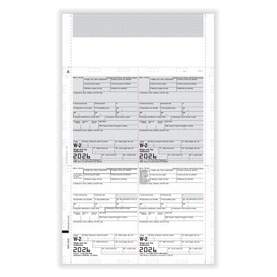 ComplyRight 2026 W-2 Tax Form, Employee Copy B, C, 2, 2, 4-Up (Box), EZ-Fold Duplex, 14, 500/Pack (5511B)