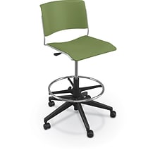 MooreCo Akt 5-Star Student Stool, Hard Casters, Moss (56582-HC-MOSS)