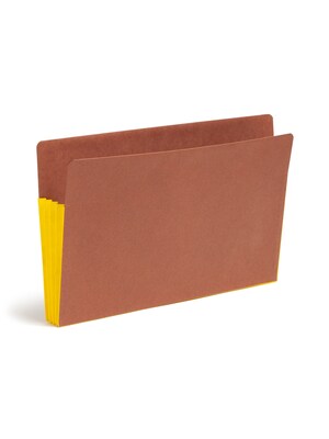 Smead Recycled Reinforced File Pocket, 3" Expansion, Legal Size, Yellow/Redrope, 10/Box (74688)