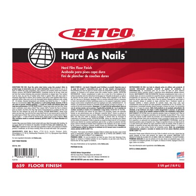 Betco Hard As Nails Floor Finish, 5 Gallon (659B500)
