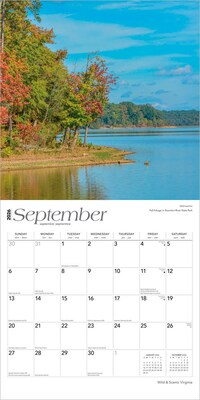 2026 BrownTrout Virginia Wild & Scenic 12" x 12" Monthly Wall Calendar (9798330706150)