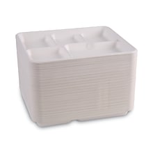 Boardwalk Bagasse Molded Fiber Dinnerware, 5-Compartments,  8 x 12, White, 500/Carton (BWKTRAYWF12
