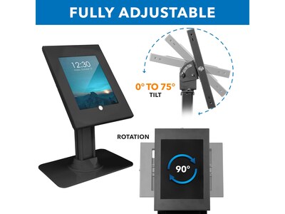 Mount-It! Adjustable Anti-Theft iPad Countertop Stand, Black (MI-3771B_G10)