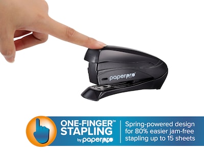 Bostitch Inspire Reduced-Effort Desktop Stapler, 15-Sheet Capacity, Black (AMAX1493)
