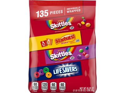 Skittles, Starburst, and Life Savers Bulk Party Pack, Assorted Flavors, 45.85 oz. (459752)