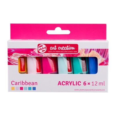Talens Art Creation Acrylic Paint, Assorted Colors, 12mL, 6/Set, 3 Sets/Bundle (TLN9021863M-3)