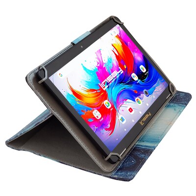 LINSAY F10 Series 10.1" Tablet, Wi-Fi, Octa Core, 256GB eMMC, Android 15, Ocean Marble Case (F10IPGCMOCPLUS)