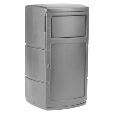 Commercial Zone PolyTec Polyethylene Indoor/Outdoor Swing Lid Trash Can, 25 Gallon, Gray (775103)