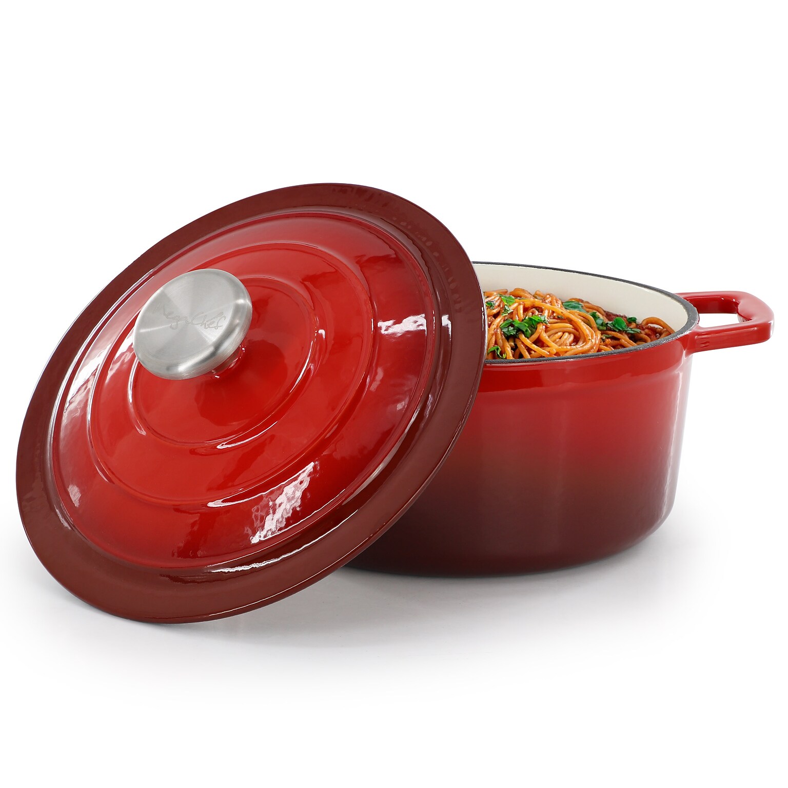 Elama Cast Iron 2.7 Qt Dutch Oven, Red (935124508M)