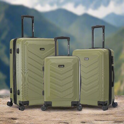 US Army FOX PRO 3-Piece Hardside Spinner Carry-On Luggage Set, TSA Checkpoint Friendly, OLIVE DRAB (USLFPROSML-GRN)
