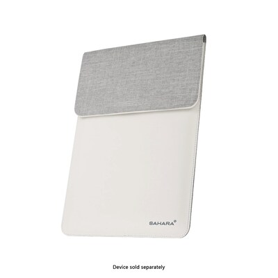SaharaCase 14 Leather Laptop Sleeve with Wireless Charging, Cream, (LT00078)