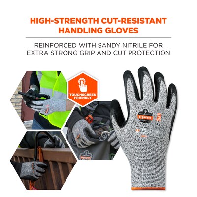 Ergodyne ProFlex 7031 Nitrile Coated Cut-Resistant Gloves, XL, A3 Cut Level, Gray, 144 Pairs (17885)