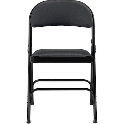 Lorell Fabric Padded Seat Folding Chairs, Black (LLR62532)