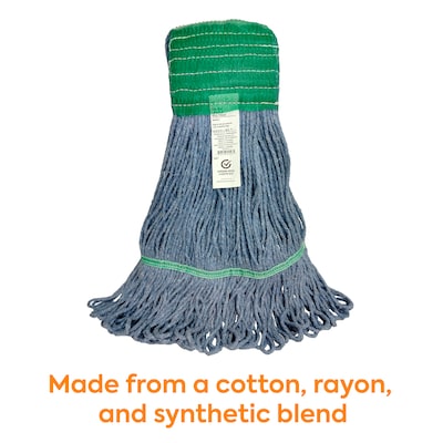 Baseline Blend Twist Mop Head, 16 oz., Blue, 12/Carton (CLM-303MWB-CT)