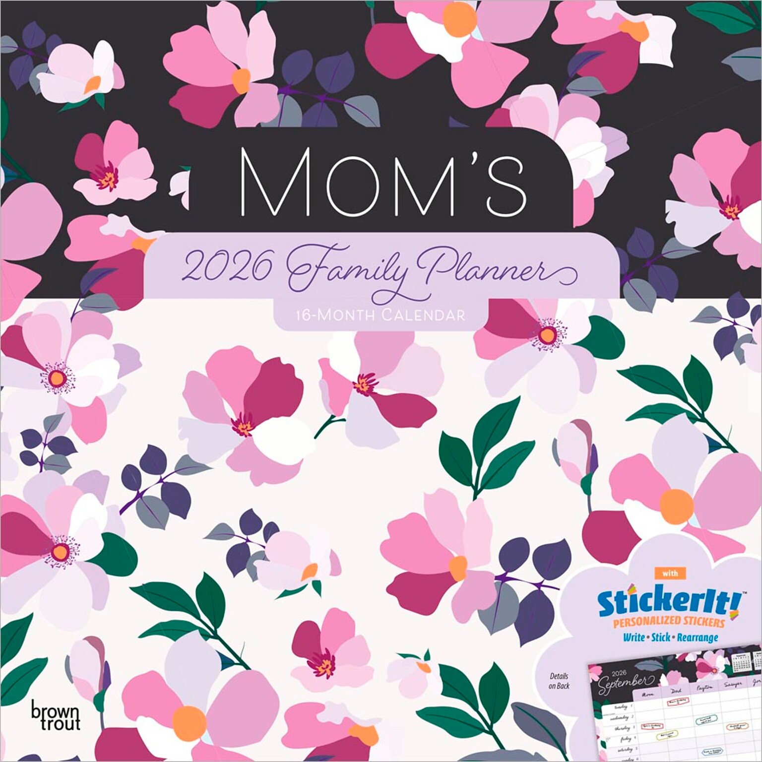 2026 BrownTrout Moms Family Planner 12 x 12 Monthly Wall Calendar (9798330704637)