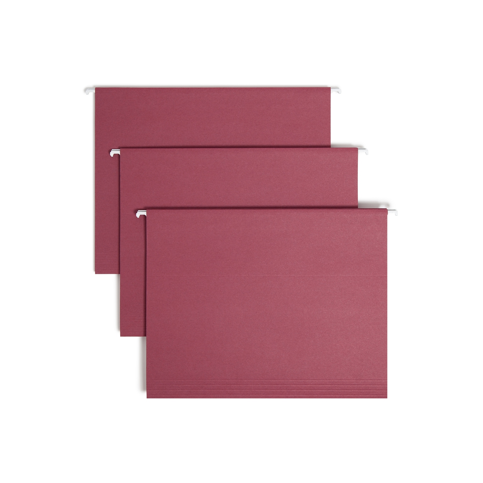 Smead Hanging File Folders, 1/5-Cut Adjustable Tab, Letter Size, Maroon, 25/Box (64073)