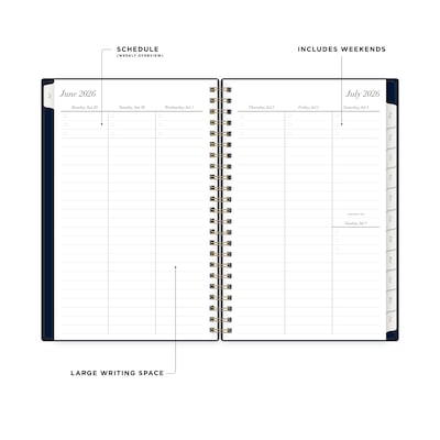 2026-2027 Blue Sky 5 x 8 Academic Year Weekly & Monthly Planner, Plastic Cover, Navy (140046)