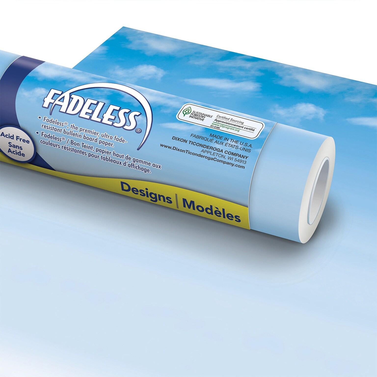 Pacon Fadeless Designs Paper Roll, 48 x 50, Blue Wispy Clouds (PAC56935)