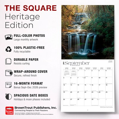 2027 BrownTrout South Carolina Wild & Scenic 12" x 12" Monthly Wall Calendar (9798330710850)