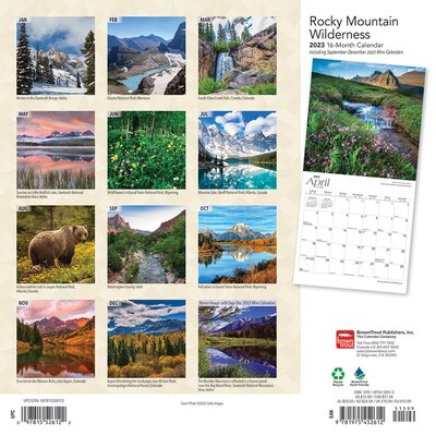 2023 BrownTrout Rocky Mountain Wilderness 12" x 24" Monthly Wall Calendar, (9781975452612)