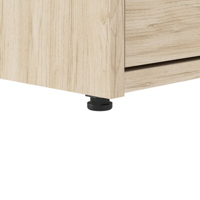 Bush Business Furniture Hustle 60"W Computer Desk and Low Storage Cabinet with Doors and Shelves, Natural Elm (HUS011NE)