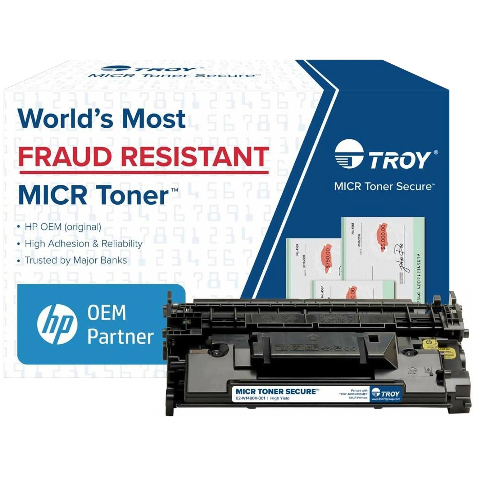 TROY 02-W1480X-001 Black High Yield MICR Toner Cartridge