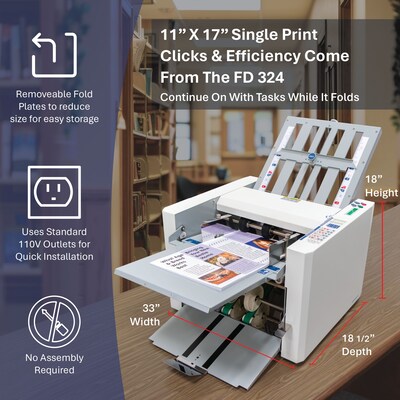 Formax FD 324 Automatic Desktop Paper & Letter Folder, 500 Sheets