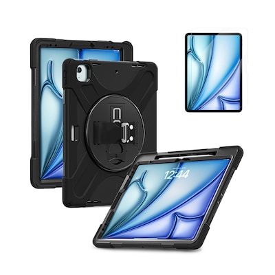 CODi iPad Essentials Bundle: Rugged Case iPad Air 13 (M2, M3), iPad Pro 12.9 (3-6 Gen) + Screen Protector, Black  (TK000009)