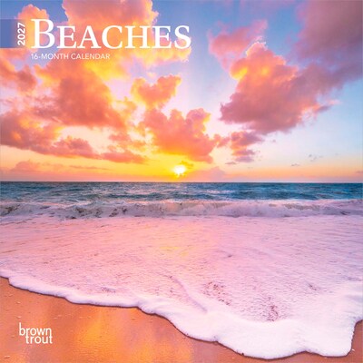 2027 BrownTrout Beaches 7 x 7 Monthly Wall Calendar, Assorted Colors (9798330709670)