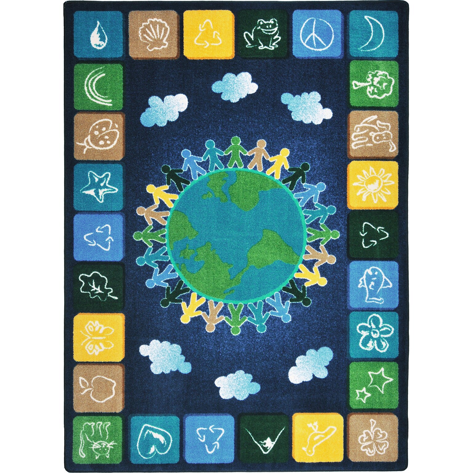 Joy Carpets One World Nylon 78 x 109 Machine Tufted Rug, Neutrals (1745D-01)