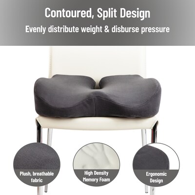 Mind Reader Memory Foam Office Chair Ergonomic Orthopedic Cushion, Gray (ORTHOCUSH-GRY)