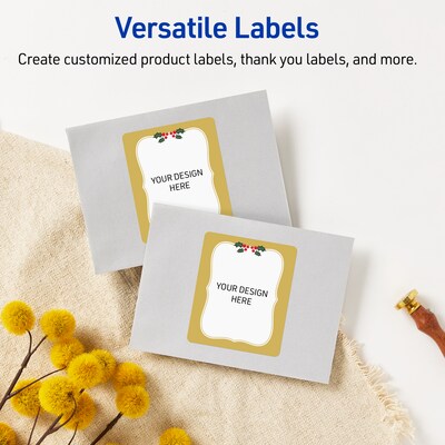 Avery Rectangle Multipurpose Labels, 4" x 3-1/3", White, 40/Pack (19479370470)