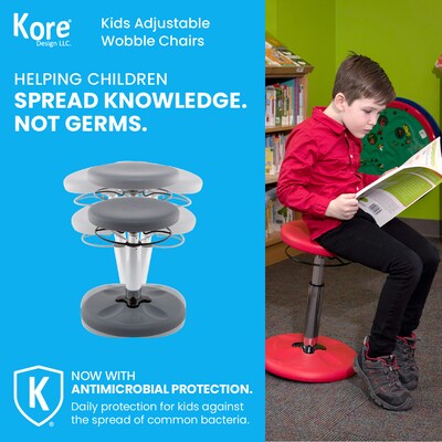 Kore Design Kids Adjustable Standard Wobble Chair 14" to 19", Grey (KD-3106)