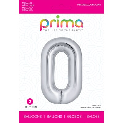 Party City (Air-Filled) 16 O Foil Balloon, Silver, 2/Pack (AM60050278-18)