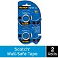 Scotch® Wall-Safe Tape with Dispenser, 3/4" x 16.67 yds., 2 Rolls (183-DM2)