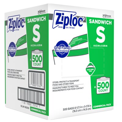 Ziploc Seal Top Bag, Sandwich, 145-count, 4-pack