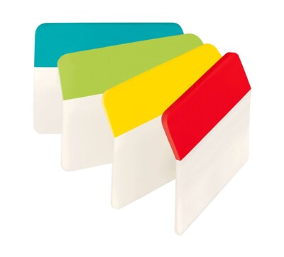 Post-it® Tabs, 2" Wide, Angled, Solid, Assorted Colors, 24 Tabs/Pack (686A-ALYR)