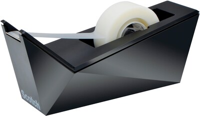 Scotch® Desktop Tape Dispenser, Facet Design, Metallic Black Finish (C17-MB-0)