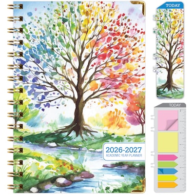 2026-2027 Excello Brands 5 x 8 Academic Weekly & Monthly Planner, Paperboard Cover, Tree Seasons (NAY27-58-20)