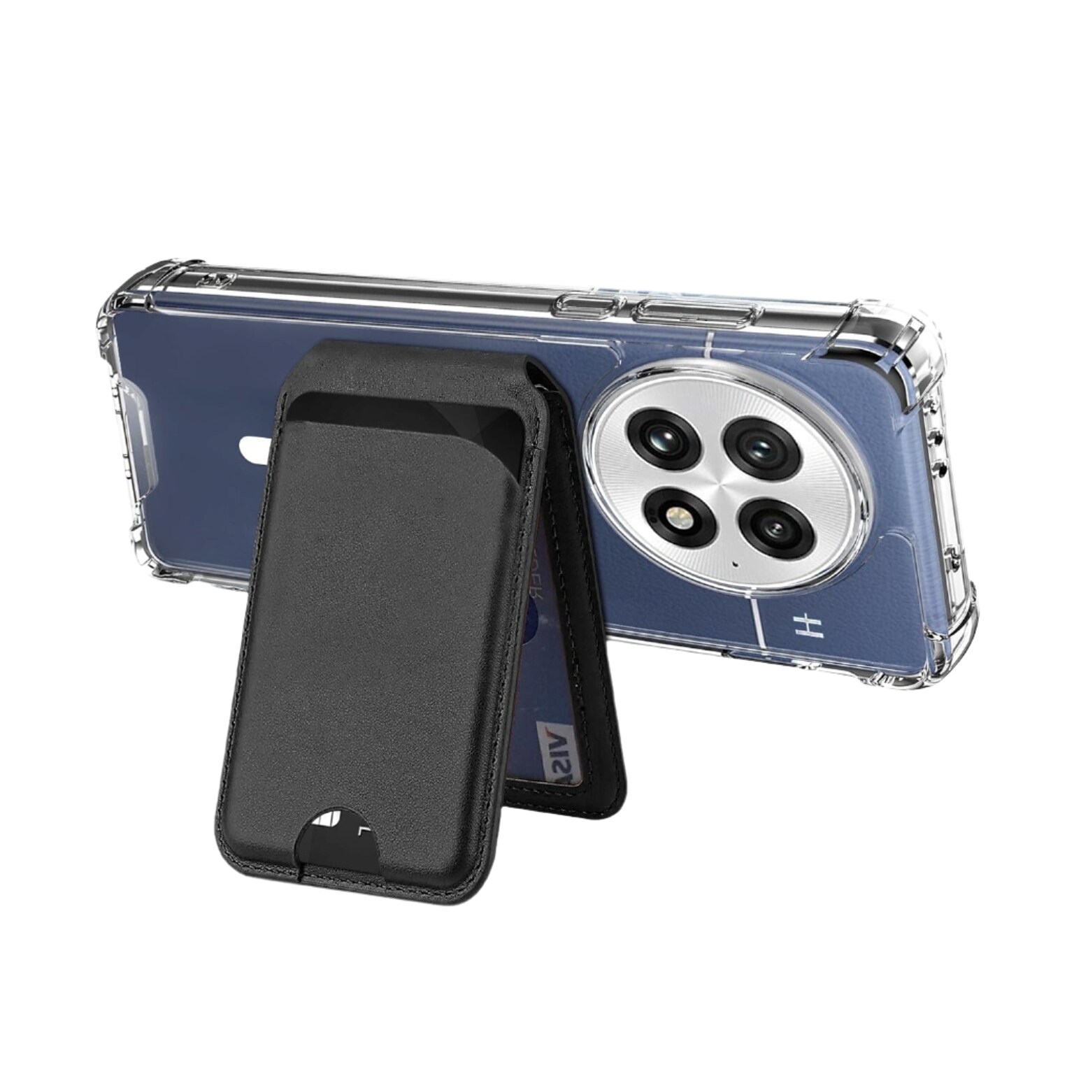 SaharaCase Venture Series MagSafe Wallet Case for OnePlus 13, Shock Absorbing, Clear/Scorpion Black (CP00799)