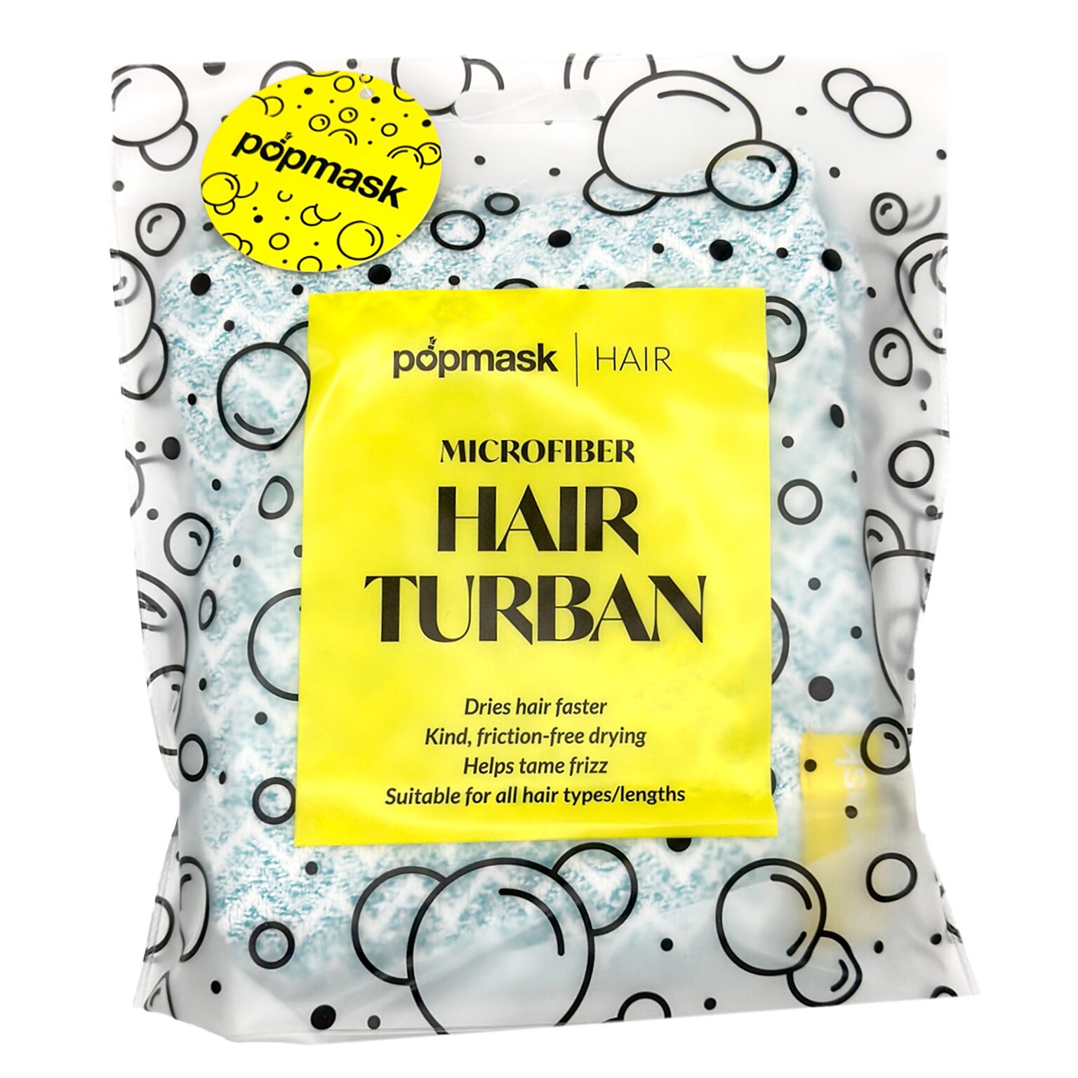 Popmask London Fast Drying Microfiber Hair Towel Blue (1BTUR)