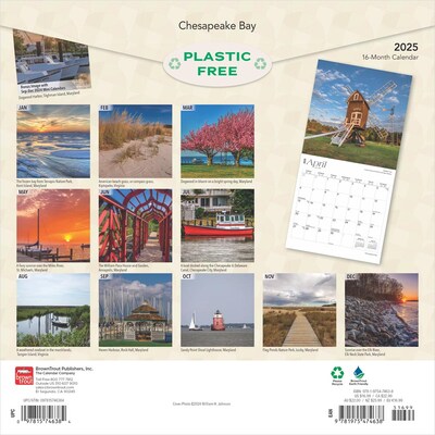 2025 BrownTrout Chesapeake Bay 12 x 12 Monthly Wall Calendar (9781975474638)