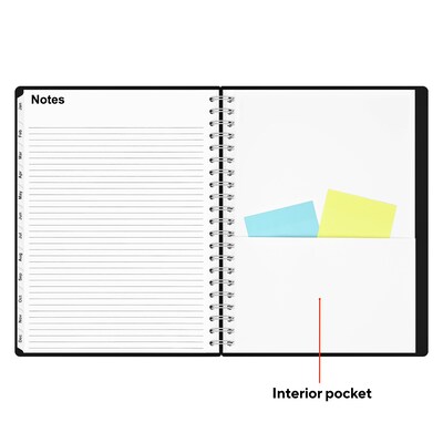 2027 Staples 8" x 11" Daily Appointment Book, Plastic Cover, Black (ST21487-27)