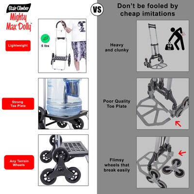 Dbest Stair Climber Trolley Dolly Mighty Max Personal Dolly, Black (01-507MB)